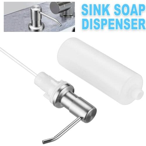300ML Kitchen Soap Dispenser ABS Dispenser Detergent Liquid Soap Lotion Dispensers Stainless Steel Head Sink Liquid Soap Bottle