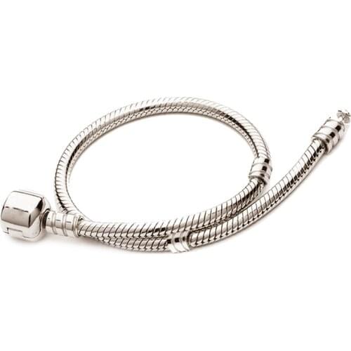 Dropshipping High Quality Bracelet FIt Charms Berloque Trinket Bead Jewelry 3mm Snake Chain Bangle For Women Gift Wholesale