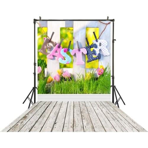 Happy Easter Photography Backdrop Spring Green Grass Colorful Eggs Background Photo Studio Party Props Kids Baby Portrait Banner