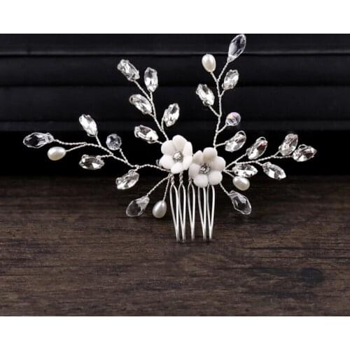 Bride Comb Women Flower Jewelry Handmade Accessories Wedding Elegant Headpieces