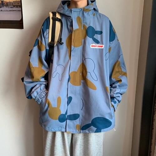 2021 spring and autumn hooded jacket mens ins high street tide brand Harajuku hip hop trend loose jacket winter military modis