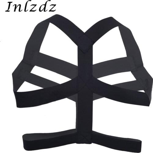Harness Mens Lingerie Nylon Body Chest Harness Bondage Hollow Out Halter Neck Exotic Sex Costume Clubwear Rave Costume Bondage