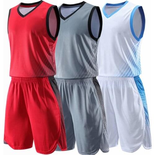 Men Basketball Jerseys Suit Boys College youth Basketball Uniforms Sport Kit Shirts Shorts Set Cloth Breathable Custom Print
