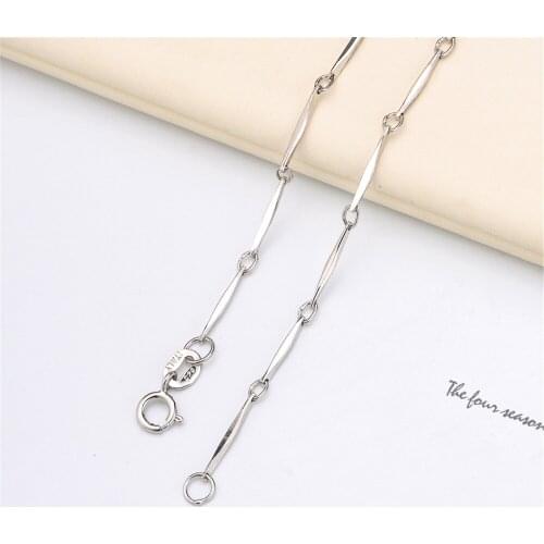 DIY pearl accessories 925 silver necklace plated platinum fashion chain thin chain