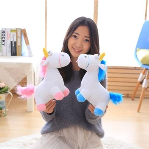 2colors Pet Doll Plush Unicorn Horse Lucky Stuffed Animals Child Toys Birthday Christmas Xams Gift Lovely Pillow