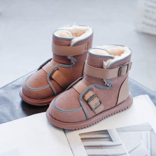 Plush Warm Snow Boots Female Winter Warm 2020 For Little Girl Black Children Sneakers Boy Kids Shoes 3 4 5 6 7 8 9 10 11 12 Year