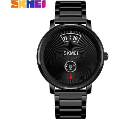 SKMEI Business Mens Quartz Watches Clock Fashion Simple Waterproof Stainless Steel Leather Male Wristwatches Relogio Masculino