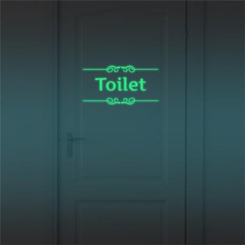 Toilet Luminous Wall Sticker Glow In The Dark WC Door Fluorescent Stickers For DIY Toilet Wall Bathroom Decoration