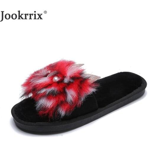 Women Slippers 2021 Winter Adult Fur Slides Fashion colorful Soft Sole Brand Outside Flats Low Heel Leisure Warm Light Lady Shoe
