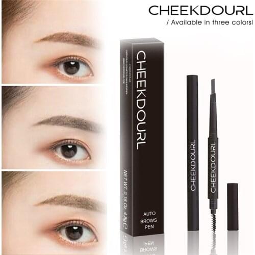 1Pc Professional Women Makeup Sketch Microblading Liquid Eyebrow Pencil Waterproof Tint Makeup Natural Dark Brown Dark Grey