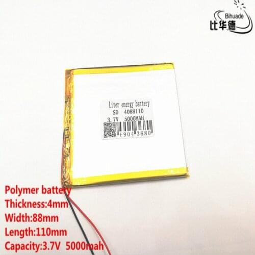 10pcs/lot 3.7V,5000mAH 4088110 (polymer lithium ion battery) Li-ion battery for tablet pc 7 inch 8 inch 9inch tablet PC MID