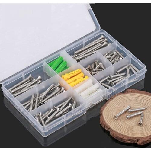 120/135pcs phillips flat head self drilling tapping screw kit 304 stainless steel Carbon Steel M3.5 M4 With Expansion tube