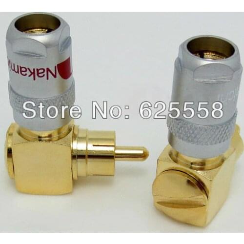 2pieces 90 degree L Shape RCA AV plug Male phono Adapter