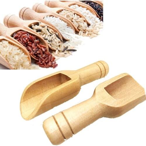 3 Pcs Wooden Small Scoop Salt Sugar Coffee Spoon Mini Kitchen Cooking Tool SCIE999