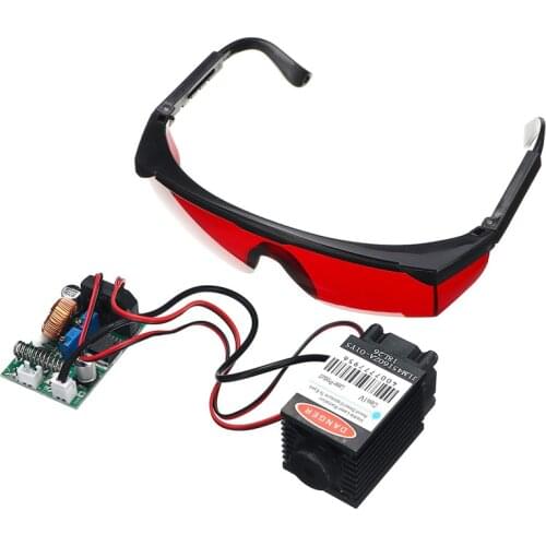 450nm 2500mW High Power Focusing Blue Laser Module TTL 12V DIY CNC Cutting Laser Engraver Accessories 2.5W + Goggles