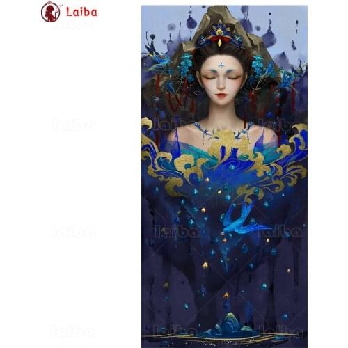 DIY diamond painting Fantasy art, retro oriental woman cross stitch diamond full mosaic diamond embroidery full square/round