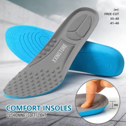 Shock Absorbing Insoles for Men, Full Length Massage Cushion Insoles Boot Replacement Inserts Shoe