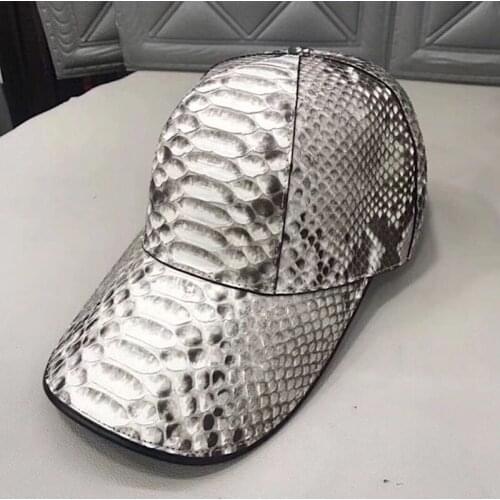 Free Shipping 2021 MenS Luxury Genuine All Python Skin Leather Baseball Cap Hat