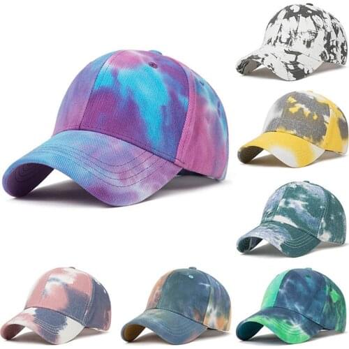 Unisex Stylish Tie Dye Anti UV Breathable Outdoor Sports Cotton Hat Baseball Cap Summer Hat Sports Cap Baseball Hat Baseball Hat