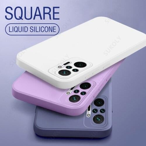 For Xiaomi Redmi Note 10 9S 9T K40 K20 Pro Mi 11 Lite 10T Poco F3 Liquid Silicone Soft Case Cover Candy Color Phone Back