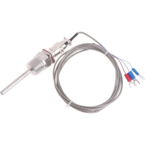 50LB RTD Pt100 Temperature Sensor Probe L 5cm 1/2" NPT Thread w/ Detachable Connector