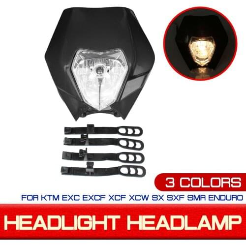 For KTM SX F EXC XCF SMR SXS 125 250 350 450 500 505 520 530 Moto Dirt Bike Motorcycle Headlight Headlamp