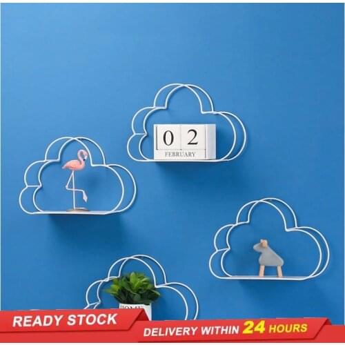 European ins wrought iron cloud wall shelf free punch wall hanging simple home living room wall decoration wall hanging
