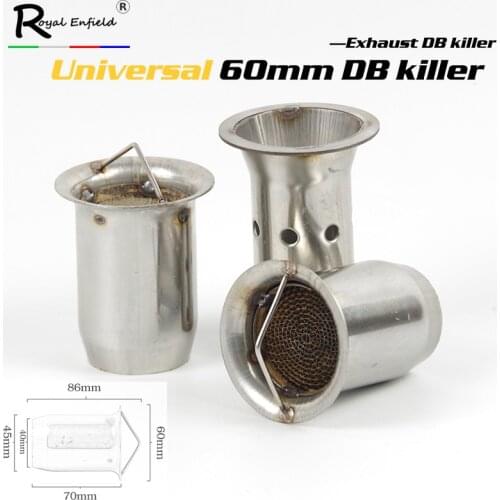 60mm diameter Motorcycle Exhaust Muffler Adjustable DB Killer Silencer Noise Sound Eliminator 60mm 51 DB killer silencer baffle