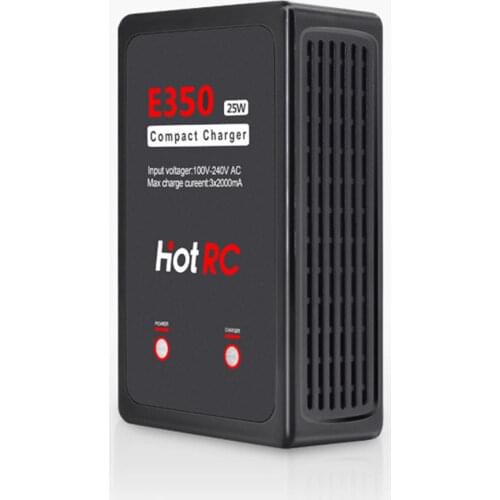 HOTRC E350 25W 3X2A 7.4V 11.1V 2-3S Balance Compact Charger for RC Model FPV Racing Freestyle Drones Helicopter Airplane