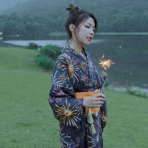 High Quality Women Japanese cottom kimono Traditional Bathrobe Summer Fireworks kimono hombre mujer yukata 10 styles