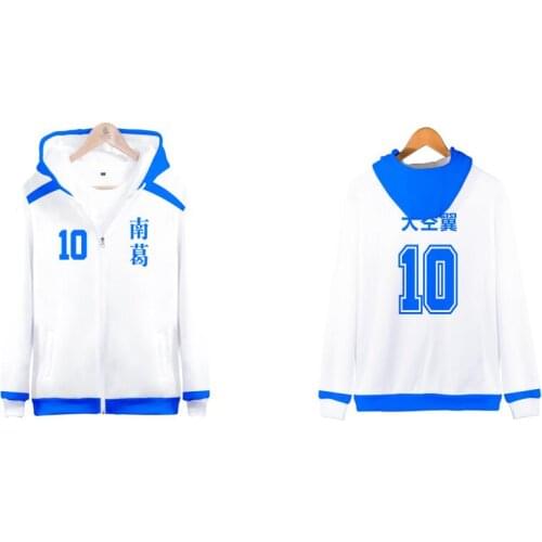 Anime Captain Tsubasa Role Suit Custom Tracksuit Zipper Hoodies Women/Men Long Sleeve Sweatshirt Cosplay Character Kids Clothes