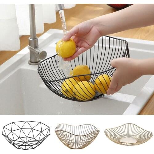 Creative Fruit Basket Wire Decorated Metal Storage Basket Display Bowl Fruit Rack Table Dining Decoration Fruit Container Holder