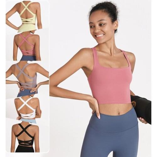 Cross Sports Top Womens Bra Shockproof for Fitness Women Quick-drying Yoga Top Running Tank Women Breathable Sports Bra
