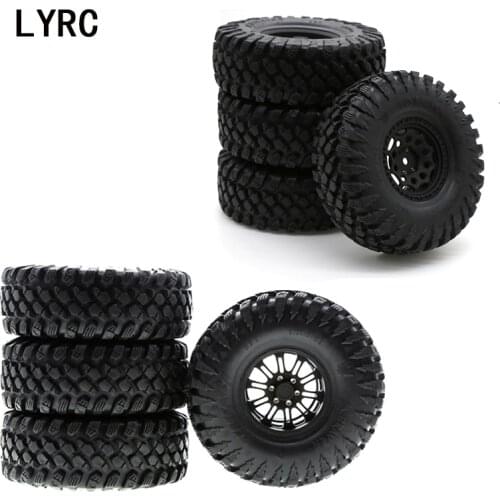 LY rc 1 Set 2.2 Inch Beadlock Wheel Rims & Rubber Tire for 1/10 RC Rock Crawler Axial SCX10 RR10 AX10 Wraith 90048 90018 KM2