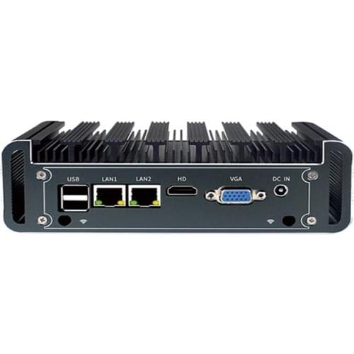 Intel Celeron N2830 2980U Quad Core Mini PC 2 LAN Firewall Soft Router Pfsense Industrial Computer Win10 Linux for Gaming Office