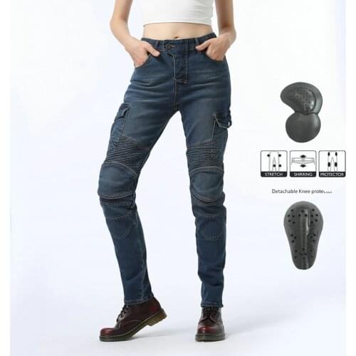 Motorcycle Pants Women Wearable Motocross Pants Biker Motorcycle JeansRiding Motorbike Pantalones Moto Pants 3 Colour For Summer