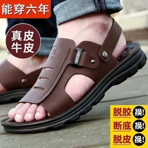 Men Shoes Sandals New Cowhide Shoes Leather Antiskid Sandal Mens Shoes Sandalias Hombre Chaussure Homme