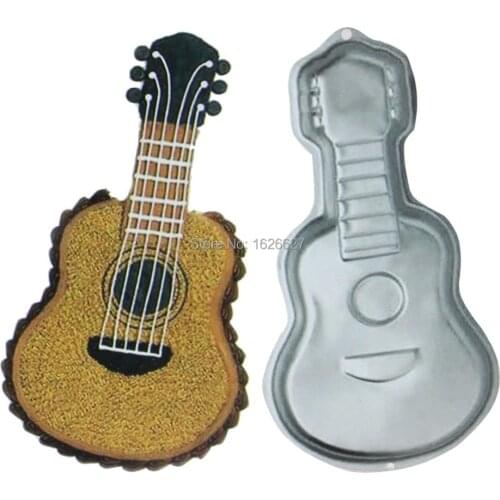 New Arrivals Guitar Cake Pan Musical Instruments Mold Large Cupcake 3D Bakeware for Cake Tools