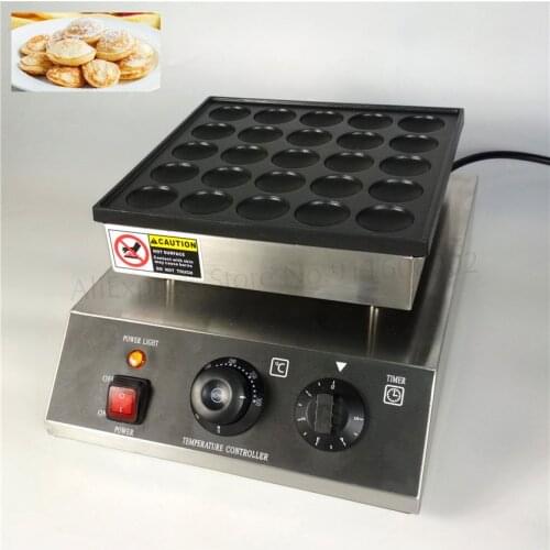 Poffertjes Machine 25 Holes Dutch Mini Pancakes Grill Stainless Steel Electric Poffertjes Stove Water-Proof Switch