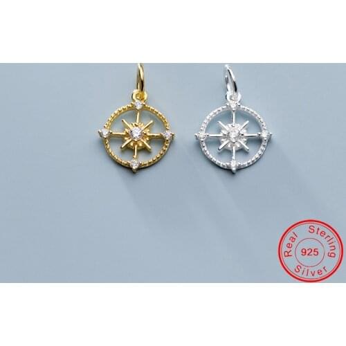 UQBing Luxury Micro-inlaid Zircon Circle Round Silver Color Charms Fit Necklace Pendants Jewelry Crafts