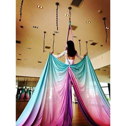 Aerial Yoga Hammock Pilates Yoga Swing Set Gradation Color Anti-Gravity Inversion Trapeze Device Gym Fitness Equipment