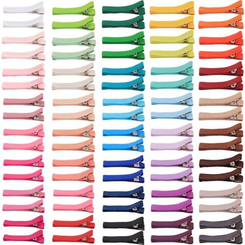 XIMA 240pcs/lot Grosgrain Ribbon Alligator Clip Lined Clips Single Pronged Alligator Clips for Bows