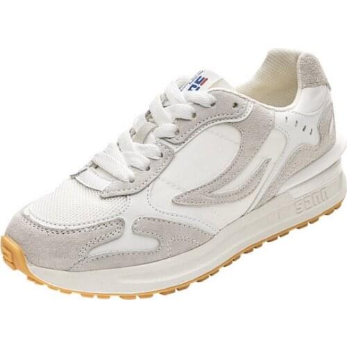 Mesh Sneakers Women Genuine Cow Leather Platform Shoes Basket Femme Breathable Non Slip Running Shoes 2021 Light Casual Footwear