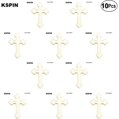 Golden cross Flag Lapel Pin Flag badge Brooch Pins Badges 10Pcs a Lot