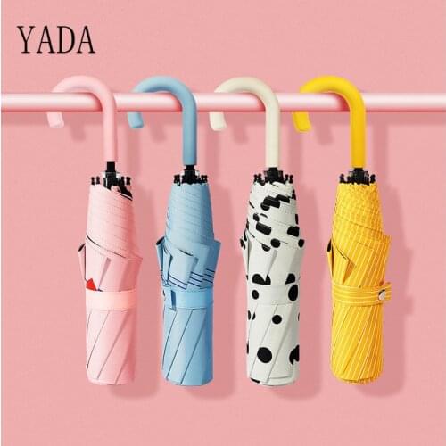 YADA Luxury Double love Heart Patio Umbrella Clear Folding Curved Handle Umbrellas For Man Women Rain Umbrella Female YS200051