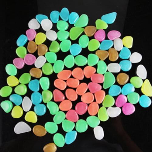10Pcs/LOT Nice Glow in the Dark Pebbles Artificial Luminous Stone Walkway Aquarium Accessories Fish Tank Decor free shipping