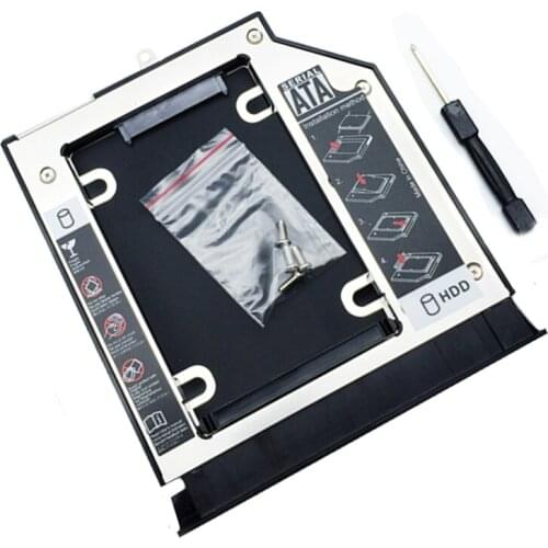 2nd HD HDD SSD SATA Hard Drive Optical Bay Caddy for ACER E5-571G 531 V3-572G Screw bracket with faceplate bezel door