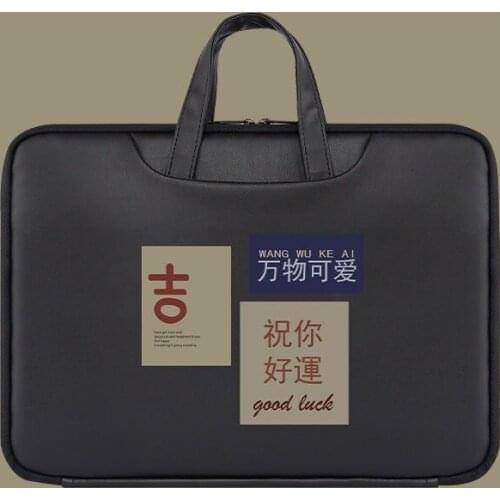 2021 Trendy Tablet Case for Apple Macbook Pouch Computer Pu Leather Cute Cartoon Men Women 11 13 15 15.6 Inch Laptop Handbag