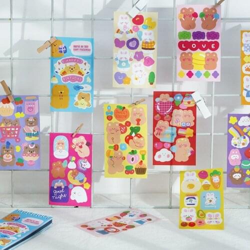 Mengtai 50pcs Cute animal collection Decorative Coil Stickers book Scrapbooking diy Label Diary Stationery Album Journal Planner