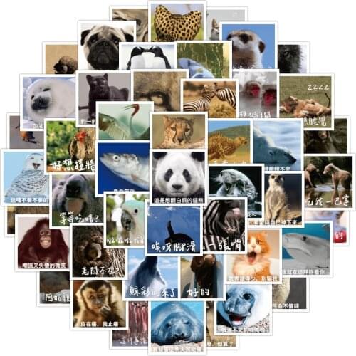 60Pcs Cute Pet Dog Cat Expression Pack Graffiti Sticker PVC Trunk Water Cup Decoration Stickers